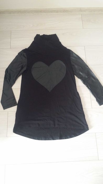 Bluzka tunika wstawki z eco skory rozm.L-XL