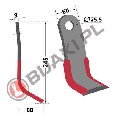 Nóż, noże Y FEI-02 do kosiarki bijakowej Ferri Claas Agrimaster