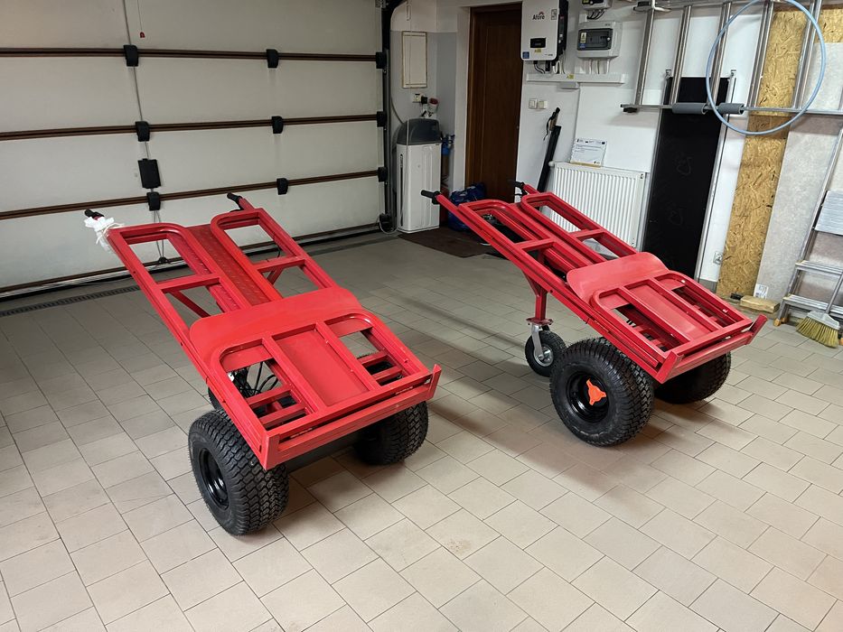 Elektryczny wózek transportowy, dmuchańce, budowlanka, ogrodnictwo