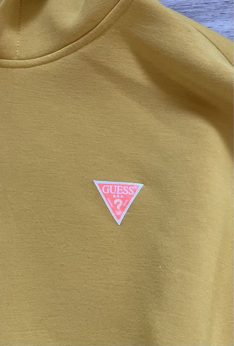 Bluza z kapturem Guess musztardowa damska r. L