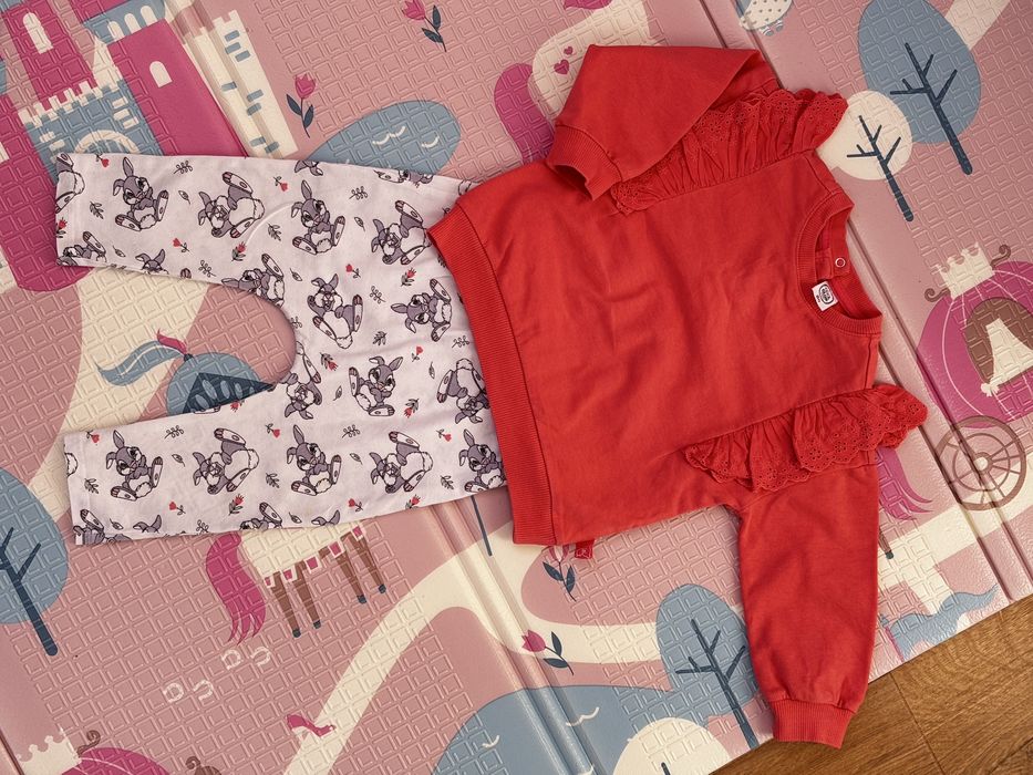 Smyk 80 bluza koralowa +legi gratis całość