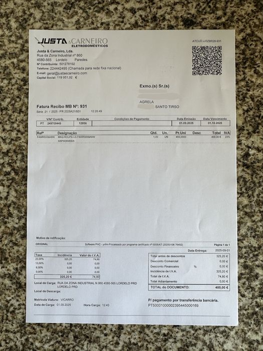 Maquina de lavar 9kg com garantia até 2028 - LG F4WR5009A6W