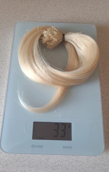 Włosy naturalne blond 30g 50cm