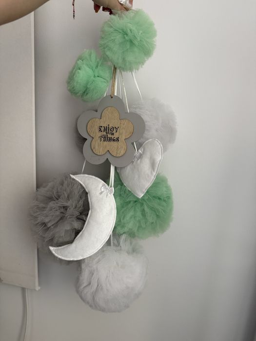 Zestaw dla dziecka, deko, cottonballs, pompony, zawieszka + gratis