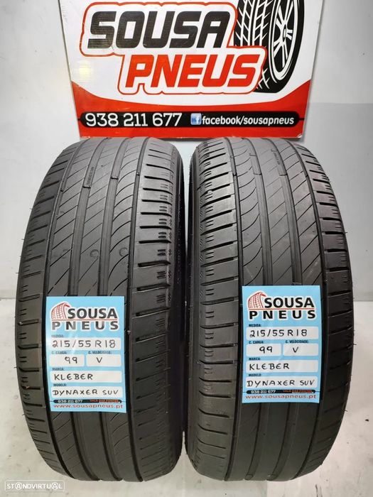 2 pneus semi novos 215-55r18 kleber - oferta dos portes