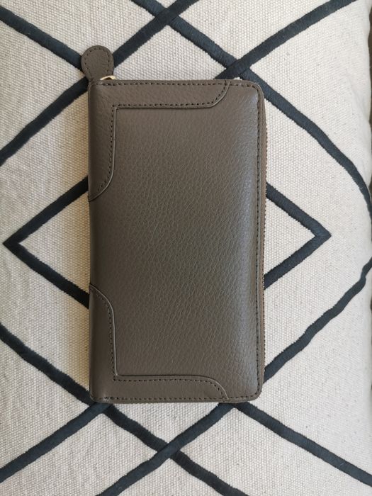 Skórzany portfel damski beżowy taupe