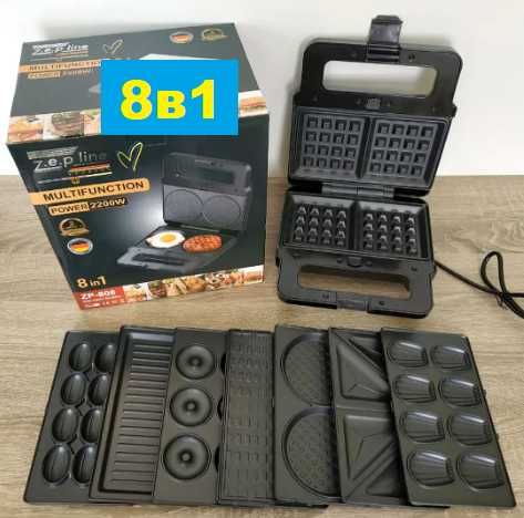 Вафельниця. мультимейкер. Горіховиця. гриль 8в1 2200W Електрогриль