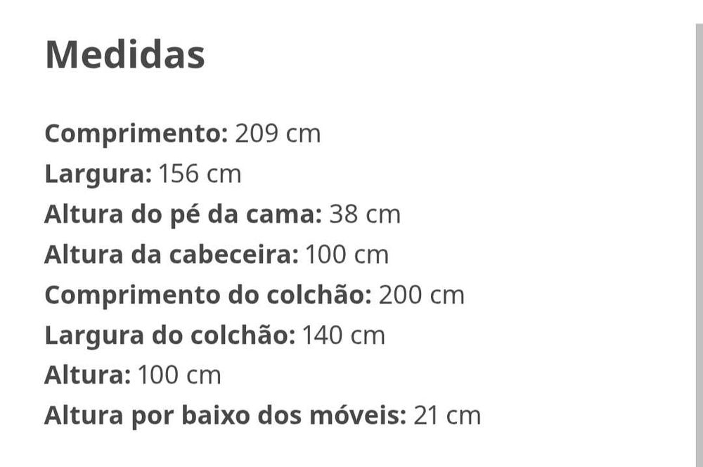 Cama de Casal com Cabeceira - Malm do Ikea(140x200)