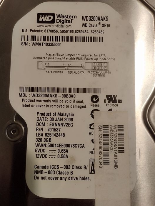 Disco Hd 320 GB WD