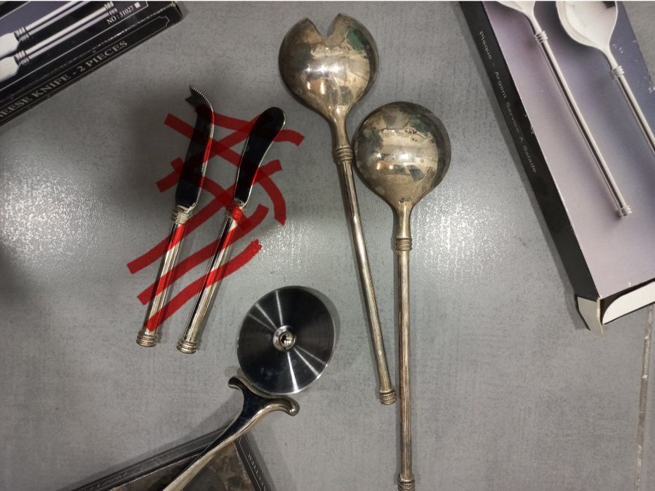 Talheres salada e pizza, silver plated