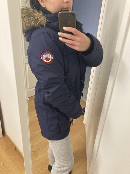 Granatowa kurtka parka Cubus S
