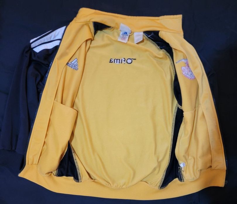 Вінтажна жовто-чорна олімпійка / мастерка Adidas