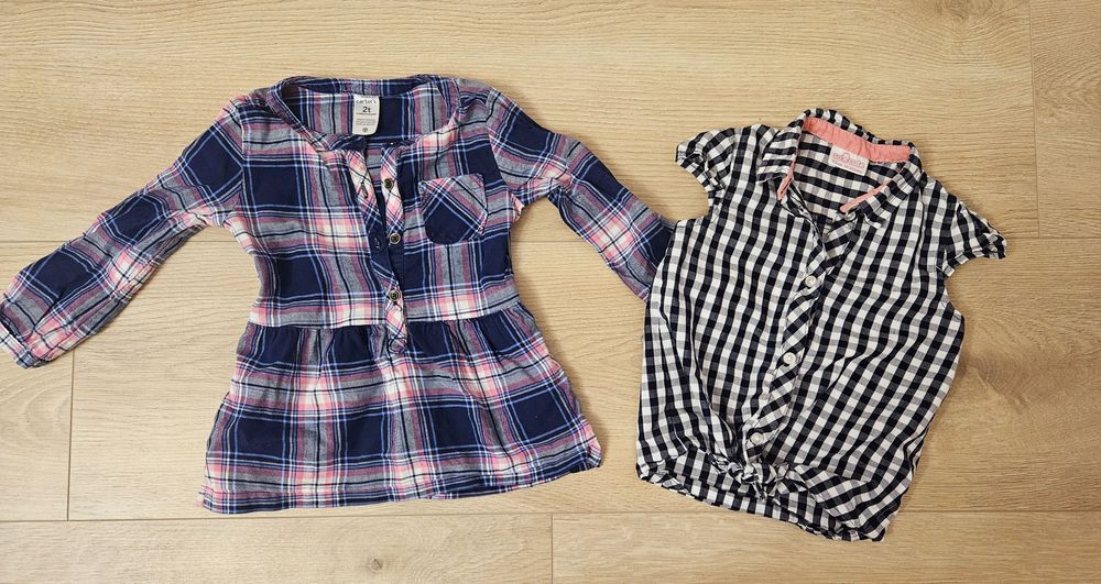 2 x koszula dla dziewczynki na wiosne 86 92