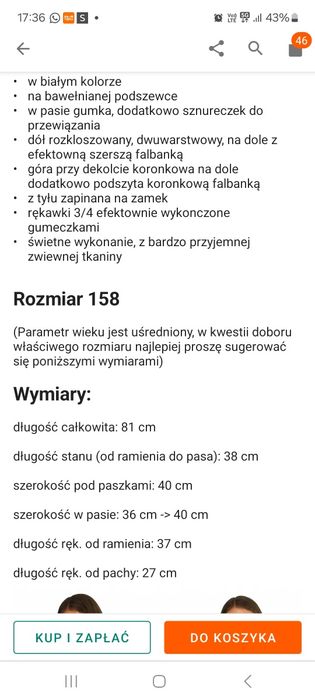 Sukienka biała , święta,  świąteczna , rozmiar 158
