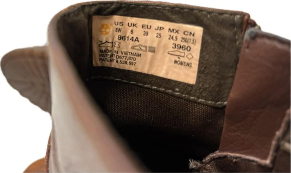 Botki skórzane wodoodporne Timberland Rozmiar 39