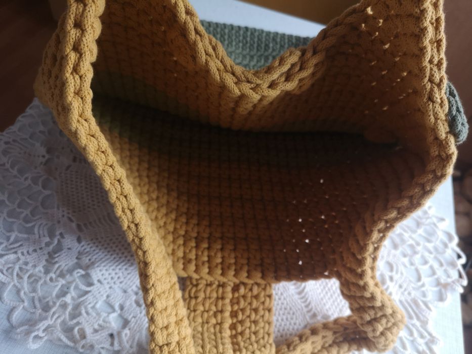 Super maxi torba boho szydełkowania handmade 70cmx48 cm