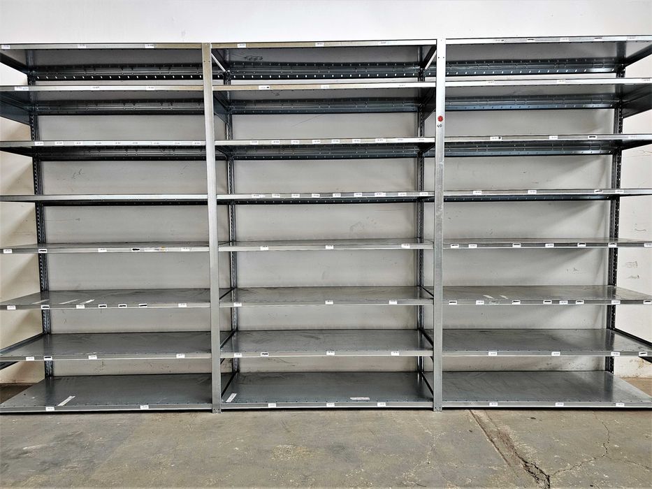 Regał Magazynowy 60x250x393/21p Metalowy Ocynk Garaż Warsztat Piwnica