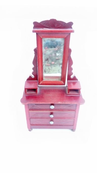 Cómoda casa de bonecas miniatura madeira brincar colecção Armário