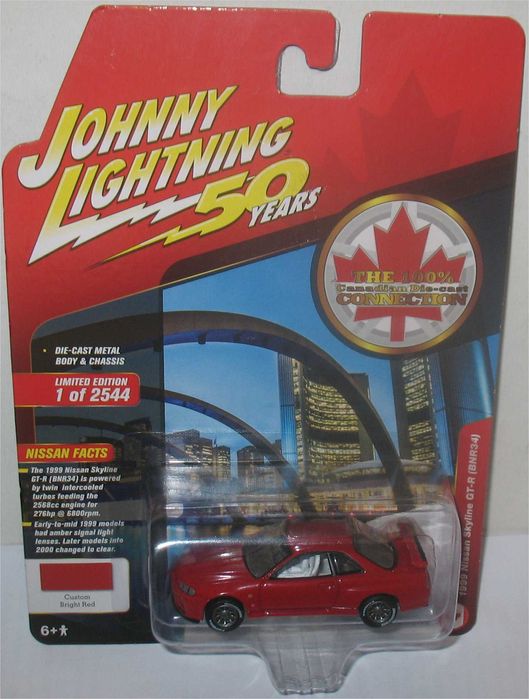 Johnny Lightning - 1999 Nissan Skyline GT-R (BNR34) - Exclusivo Canadá