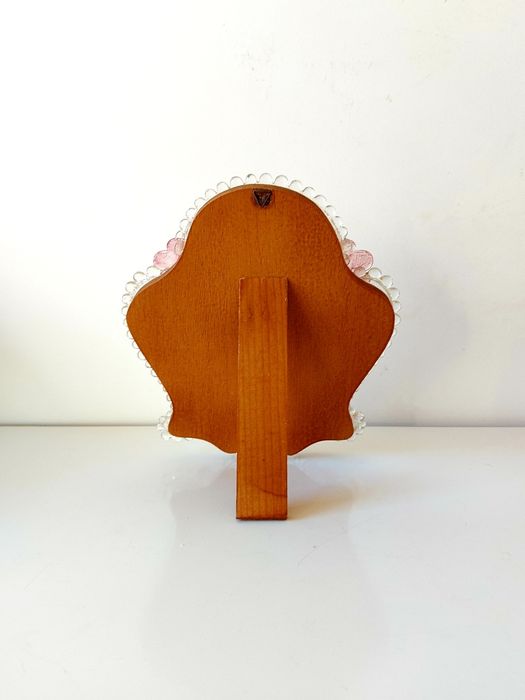 Espelho de toucador em vidro de murano branco e rosa - cómoda venezian