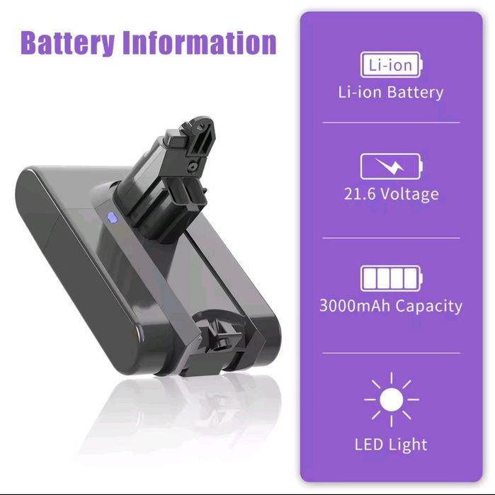 2x baterias compatíveis Dayson DC58/V6