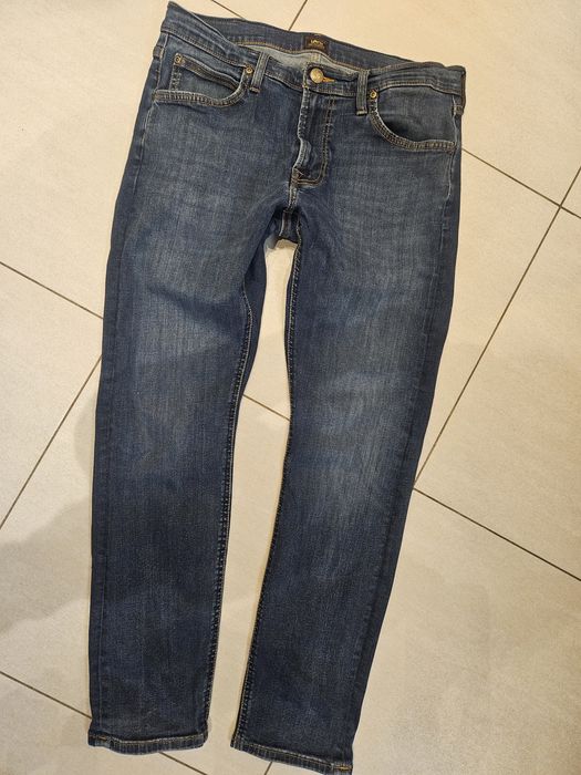 Lee W32 L30 jeansy z elastyna wąskie pas 40 40,5x2 dl 93cm