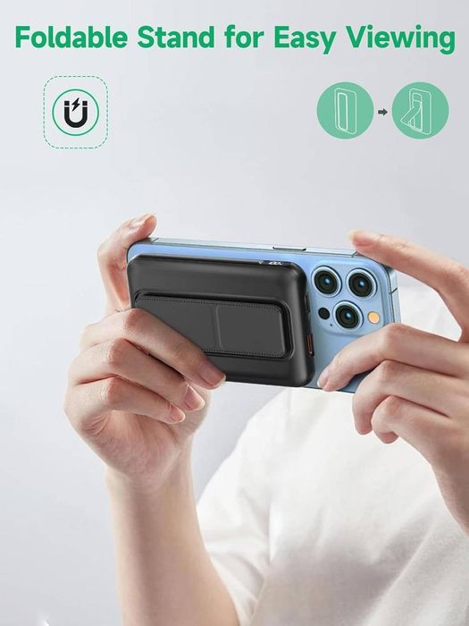 Магнітний павербанк Tnibition 12000 мАг, PD 22,5 Вт QC3.0, складний, б