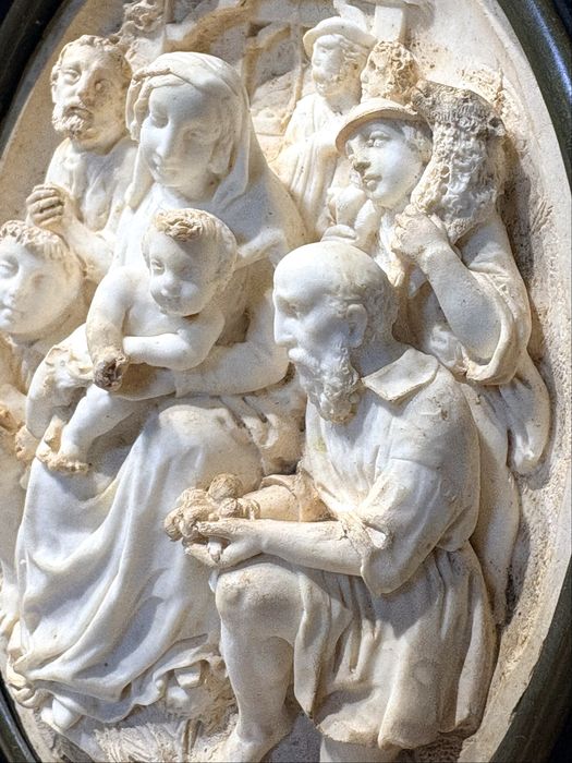 Antiga imagem-espuma do mar: Sagrada Familia - A adoração dos postores