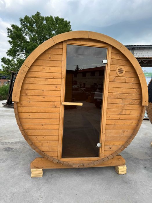 Sauna ogrodowa beczka 150 cm | Piec Vevor 8 kW w zestawie | Od ręki