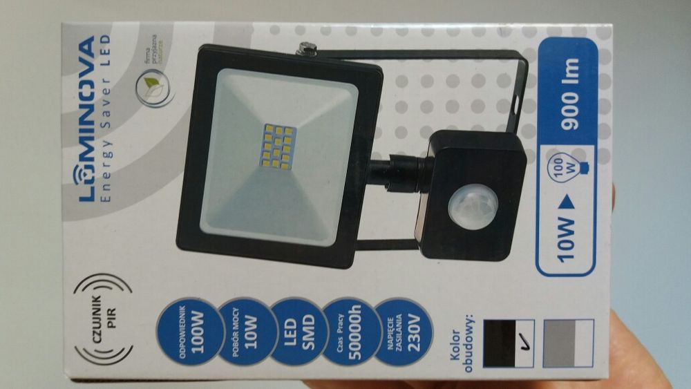 Halogen Naświetlacz  Led 10wat z czujnikiem ruchu