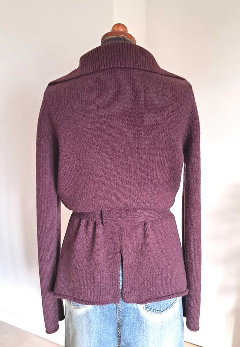 Śliwkowy sweter kardigan Solar S/M 100% wool  coquette goth hippie witch grunge