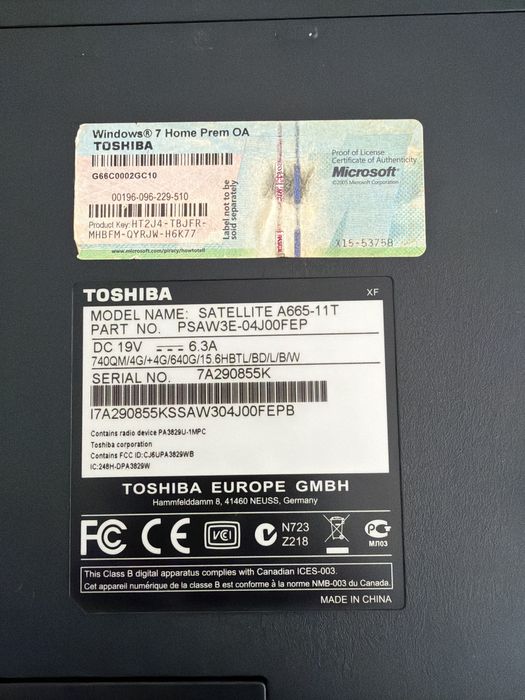 Portatil Toshiba satelite