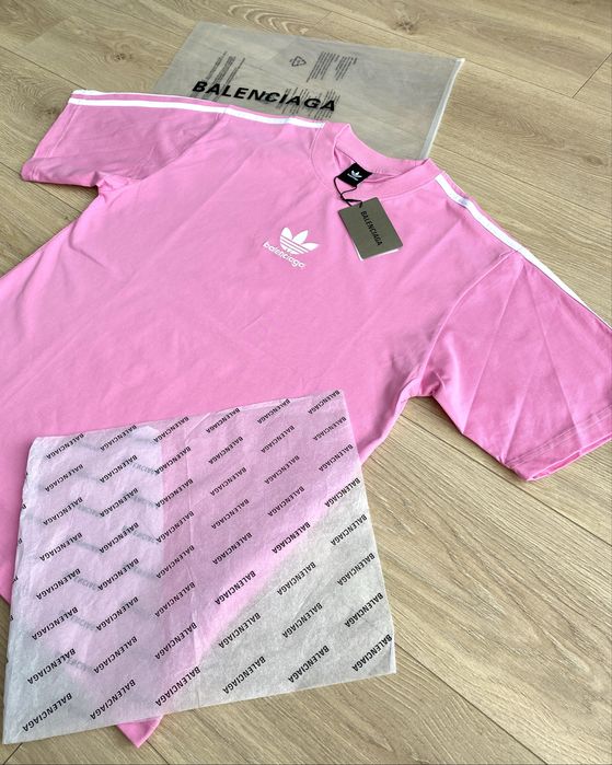 Футболка Balenciaga x Adidas рожева