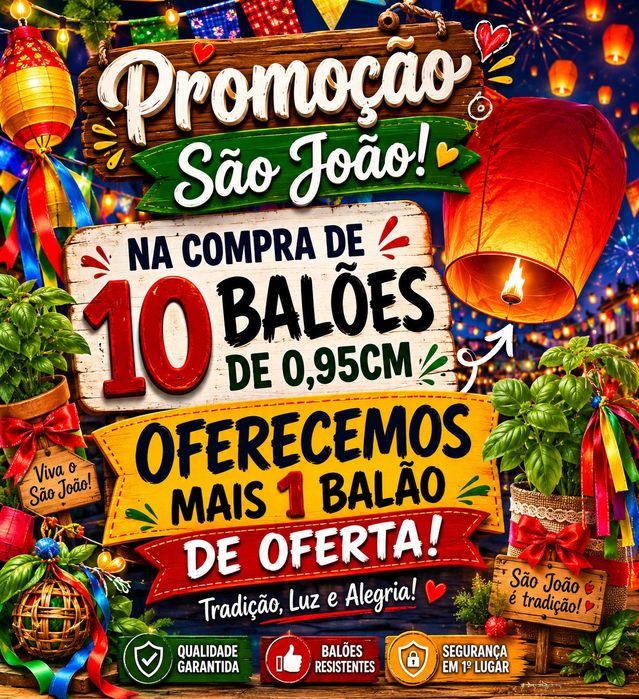 Balões S.João e luzes coloridas