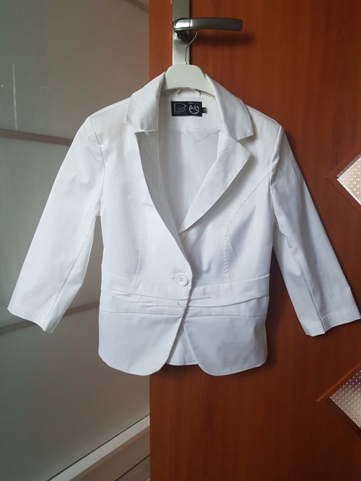 Biała marynarka, żakiet Ryłko 34