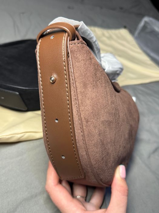 Polene сумка чорна , шоколадна | натуральна замша