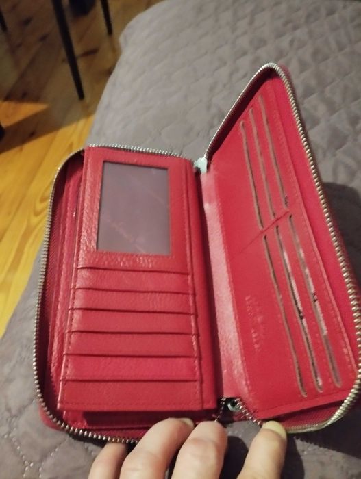 Portfel damski skórzany czerwony