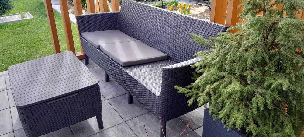 Keter Salemo Sofa ogrodowa 3-Osobowa Grafitowa + stolik za 300 zł