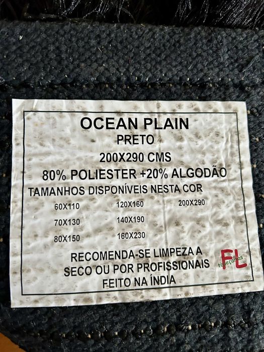 Tapete Shaggy Preto 200x290 cm