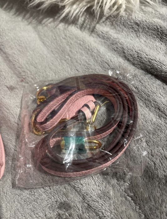 Жіноча сумка рожева в стилі Birkin з хусткою та ремінцем