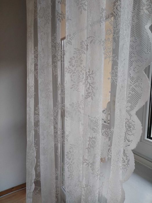 Długie firanki z koronką IKEA  x2