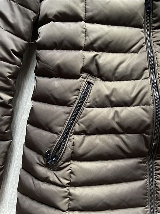 Пуховик новый под Moncler женский S M шоколад 38