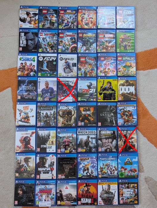 Велика колекція дисків з іграми для PS4 / PS5 (LEGO, RDR2, GTA V, Відьмак, Cyberpunk та ін.)