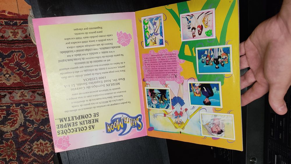 Sailor Moon caderneta Merlin completa anos 90