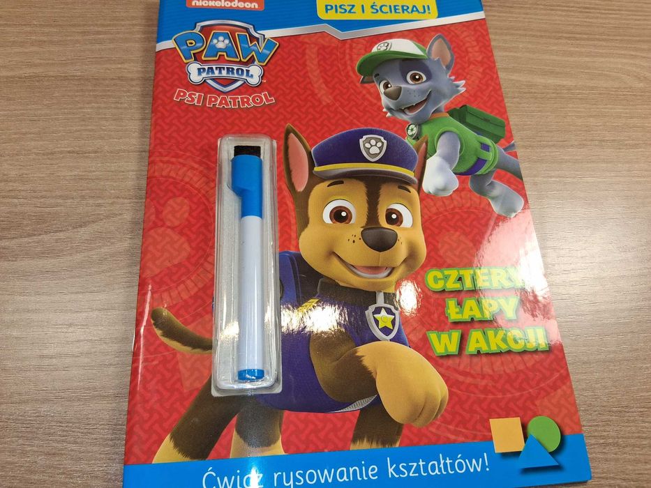 D019 Psi Patrol Książeczka Pisz I Ścieraj Cztery Łapy W Akcji Flamast