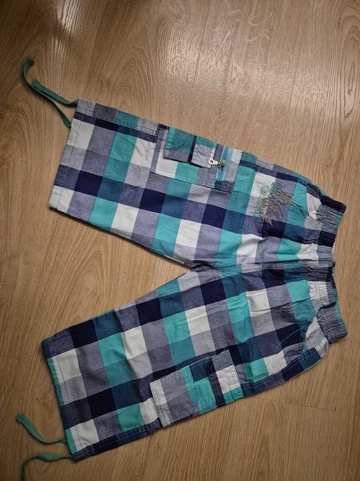 Chłopięce spodenki bojówki w kratę rozm. 152 cm