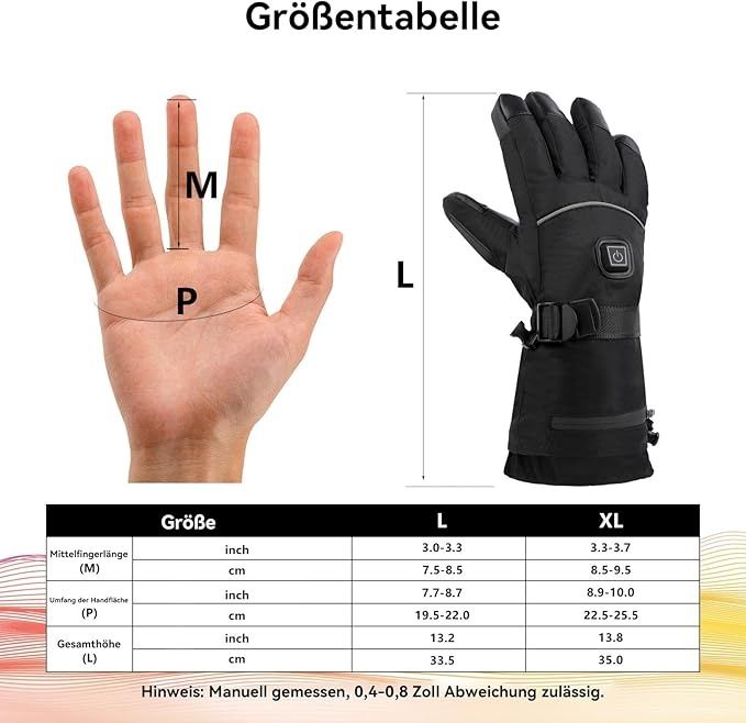 PODGRZEWANE  rękawice zimowe męskie XL akumulatorowe MINTHOUZ 2 x 5000