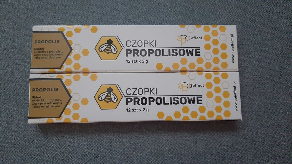 PROPOLIS czopki propolisowe 2 opakowania po 12 nowe Hemoroidy prostata