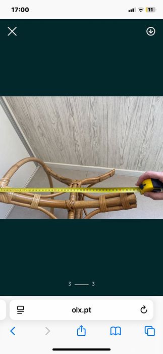 “mesa”  de vidro e rattan natural só estrutura