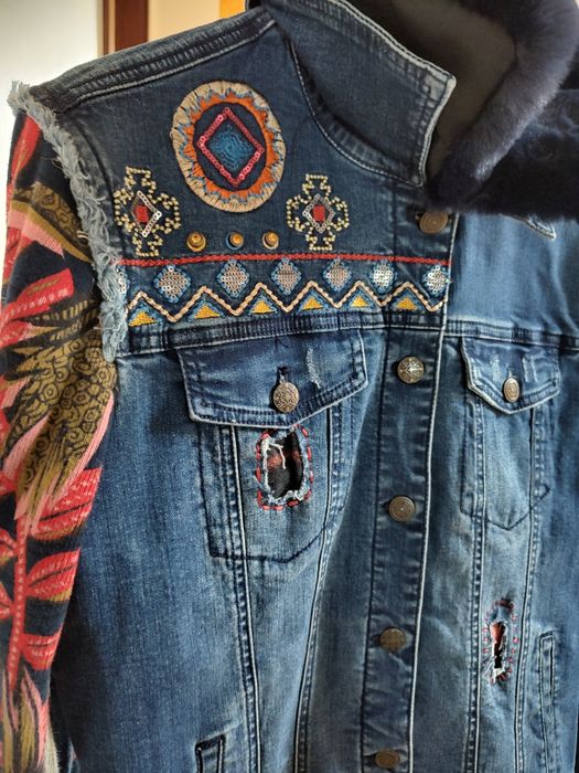 Ocieplana kurtka jeansowa Desigual - r.42 (nowa bez metki)